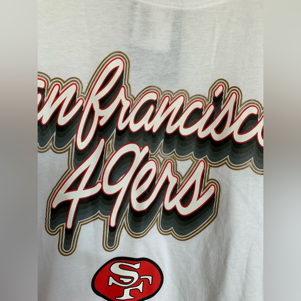 San Francisco 49ers Women’s Fanatics Retro Style Long Sleeve White T-Shirt NWT 🌴 - Picture 7 of 15